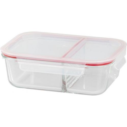 Dóza sklo obdĺžnik 1500ml, s vekom, delená
