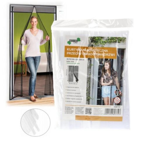 Sieť proti hmyzu magnetická, 80/90/100x210/220 cm, biela