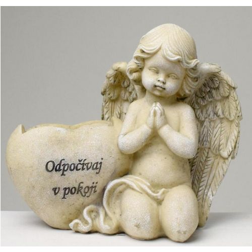 Postavička anjel so srdcom 21,5 cm