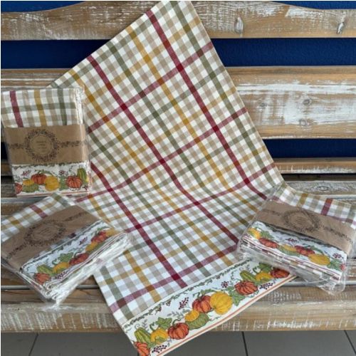 Utierka kuchynská bavlnená tkaná Trojfarebná jeseň 3ks, 50x70cm, 270 g/m2