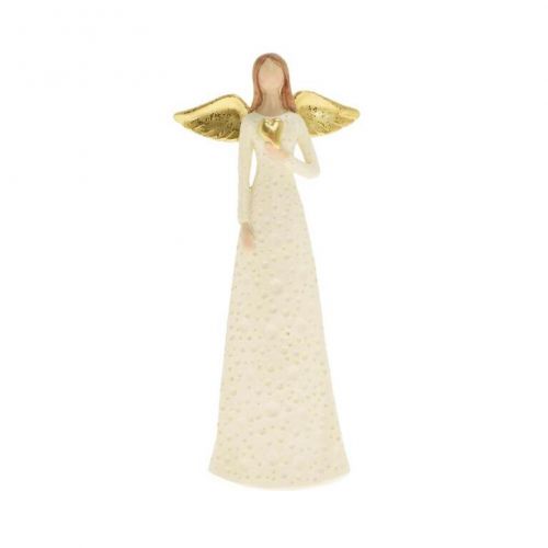 Postavička anjel 31,5cm krém poly
