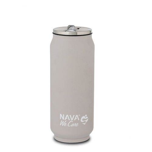 Termohrnček so slamkou 500 ml nerez, sivý NAVA