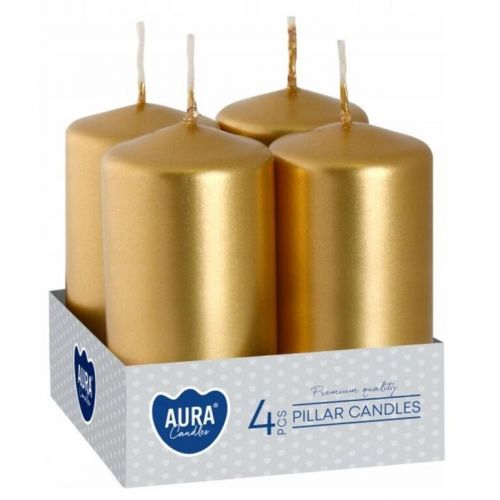 Sviečka adventná 4ks metal zlatá 40/80
