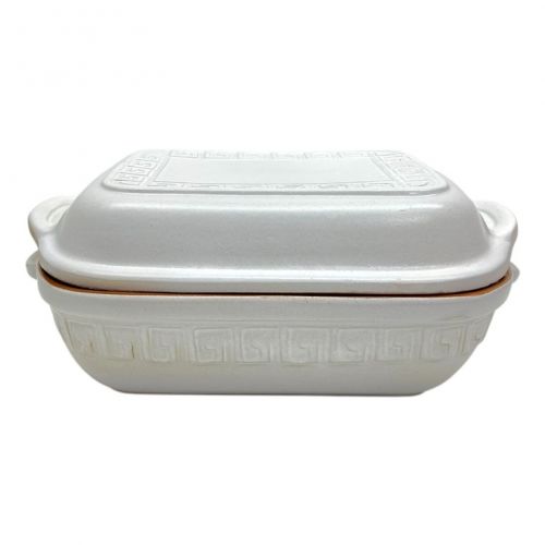 Pekáč keramický 5 l glazovaný hranatý biely Skveler