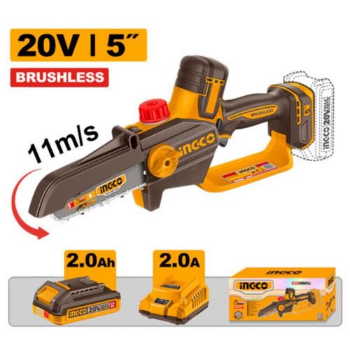 Píla reťazová Li-Ion MINI CGSLI20561E INGCO Industrial AKU 20V KIT