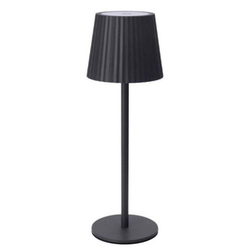 Lampa LED stolová 9x27 cm šedá kov USB-C