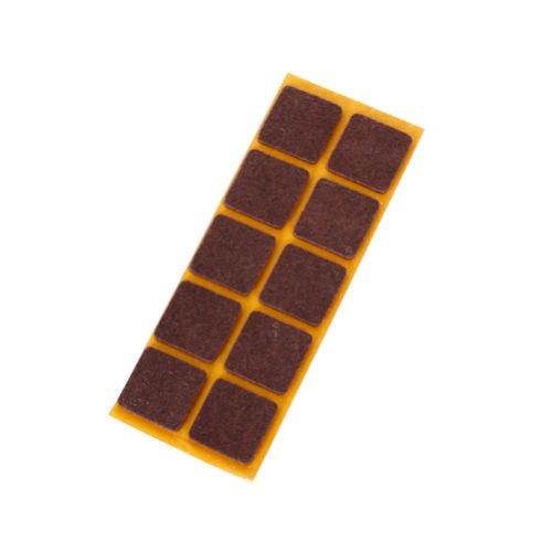 Podložka plstená, samolepiaca, 20x20mm, hnedá