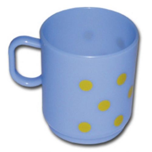 Hrnček plastový, 250ml, modrý, BODKY