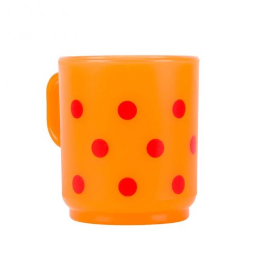 Hrnček plastový, 250ml, oranžový, BODKY