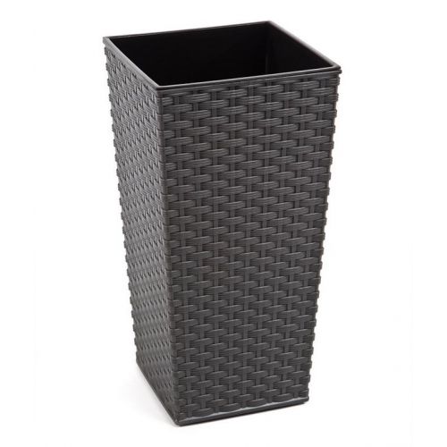 Kvetináč plastový, dĺžka strany 25cm, FINEZJA, grafit