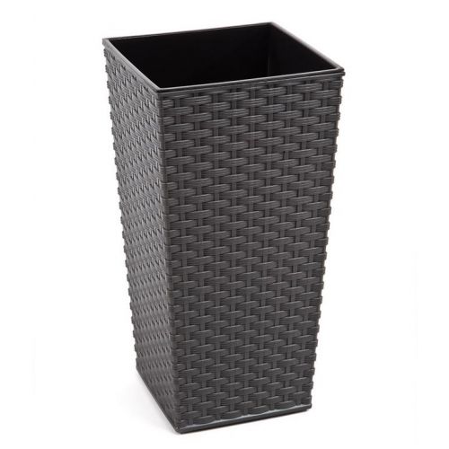 Kvetináč plastový, dĺžka strany 30cm, FINEZJA, grafit