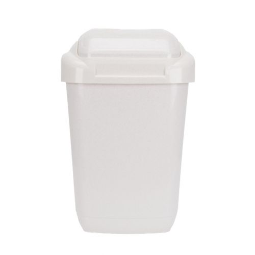 Kôš na odpad preklápací, objem 15L, plastový, STANDARD, béžový mramor