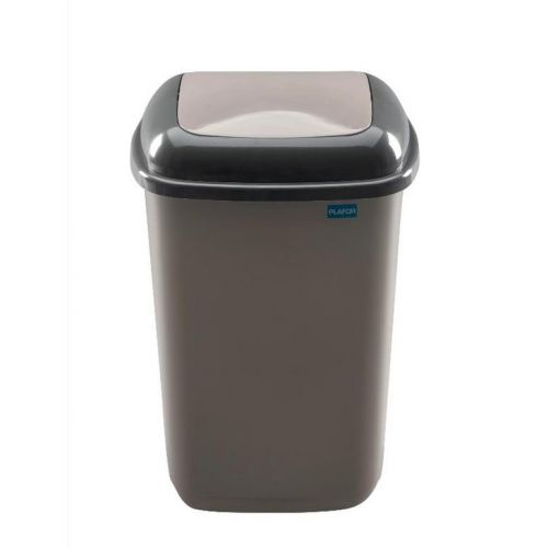 Kôš na odpad preklápací, 12L, plastový, QUATRO, mocca