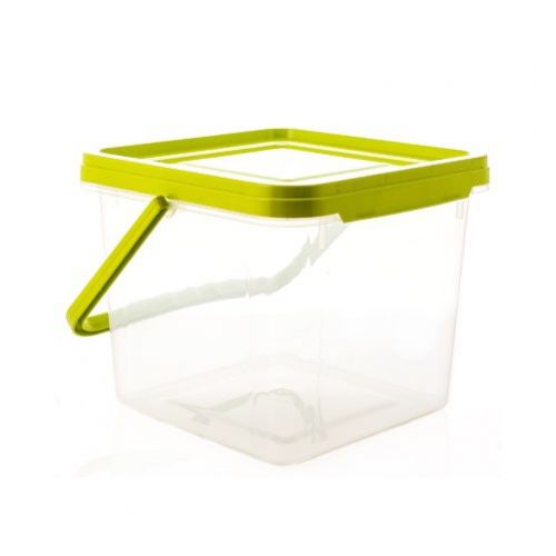 Vedro plastové, 6,3L, 19x22x24cm, hranaté s vekom