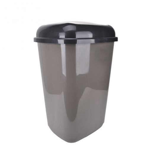 Kôš na odpad preklápací, objem 45L, plastový, QUATRO, mocca