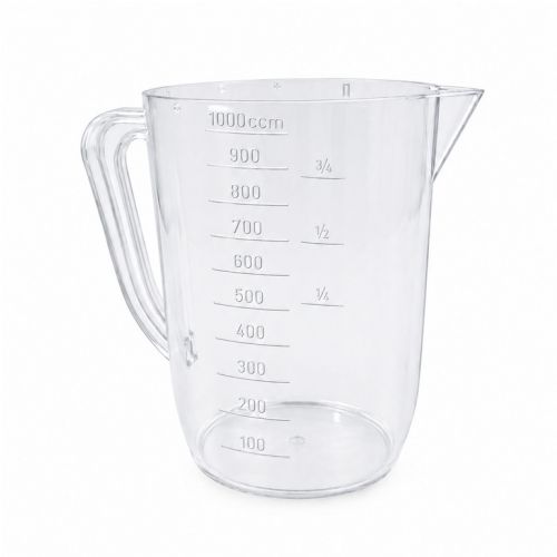 Odmerka plastová, priesvitná, 1L