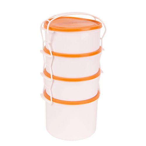 Obedár plastový, 4-dielny, 3 x 1,2L + 1 x 2L
