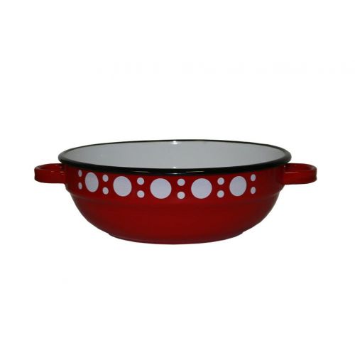 Misa sedliacka smaltovaná 14 cm/0,5l, dekor bodky