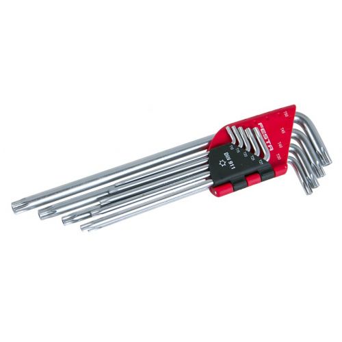Sada L kľúčov TORX FESTA CrV, predĺžené, T10-T50, bal. 9ks