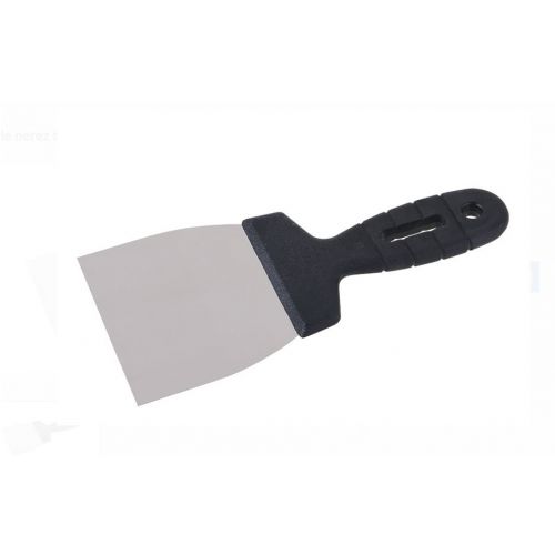 Stierka špachtľa nerezová, 100mm, s plastovou rukoväťou