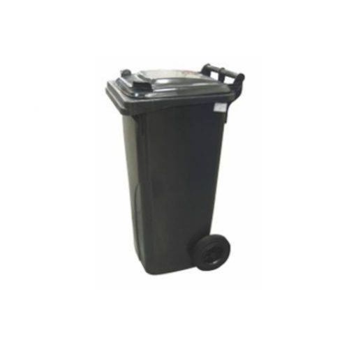 Popolnica plastová, objem 240L, čierna, kuka
