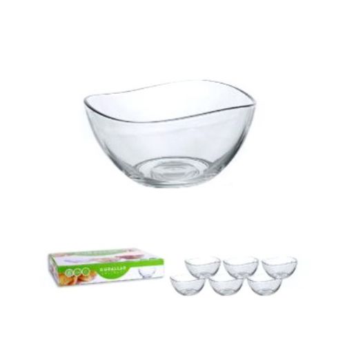 Miska kompótová, sklenená, objem 310ml, číra, sada 6ks, VIRA