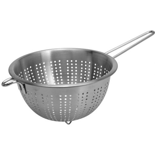 Cedník s rúčkou, s nožičkami, nerezový, priemer 21cm