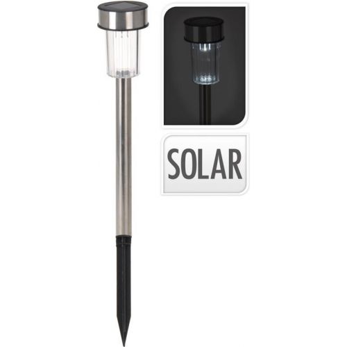 Lampa solárna, nerezová, 27cm