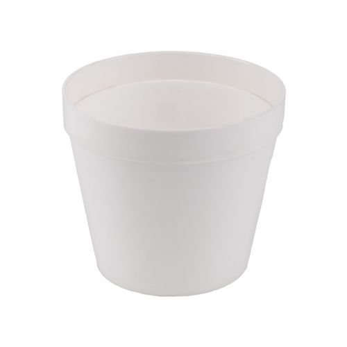 Kvetináč lesklý plastový, okrúhly, priemer 14cm, biely