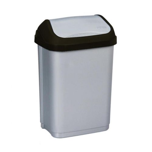 Kôš na odpad preklápací, 10L, plastový, BIN, sivý