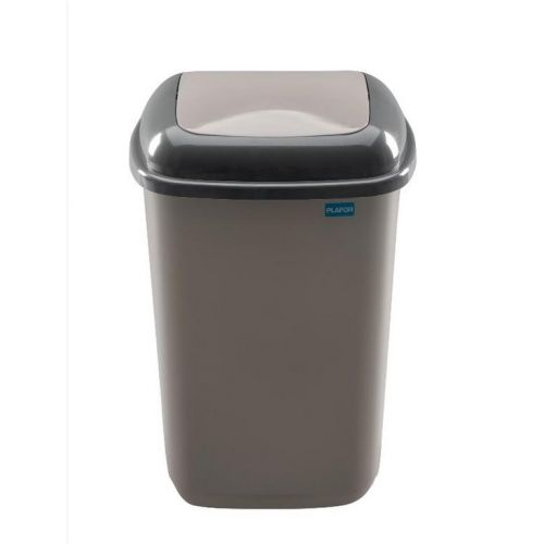 Kôš na odpad plastový, objem 12L, QUATRO, strieborný
