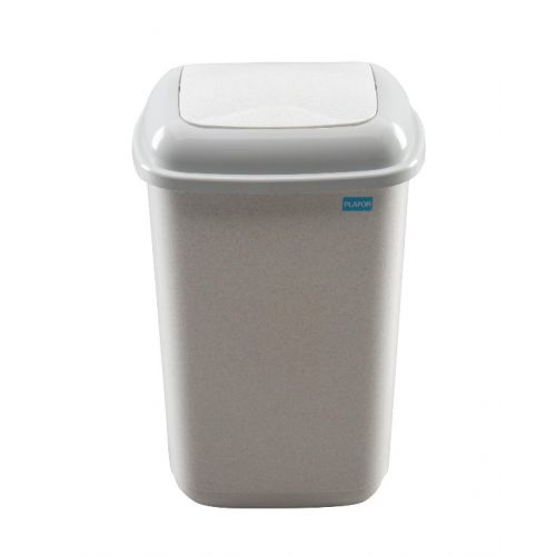 Kôš na odpad preklápací 12 l, plastový, QUATRO, mramor