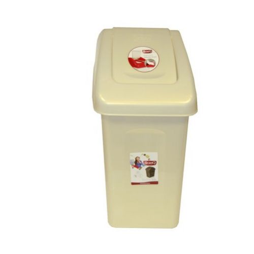 Kôš na odpad preklápací, 10L, plastový, SWING, krémový