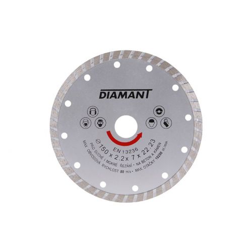 Kotúč diamantový, priemer 150x22mm, beton, TURBO