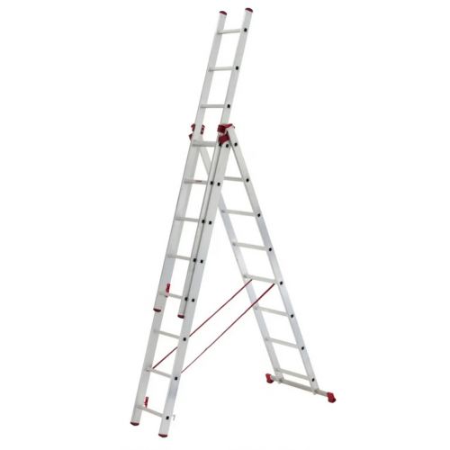 Rebrík hliníkový HELPER 3x8, trojdielny, univerzálny (6608)