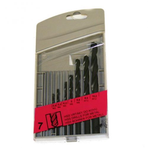 Vrták do kovu HSS sada 7d.pre závity M3-M12 plast BOX