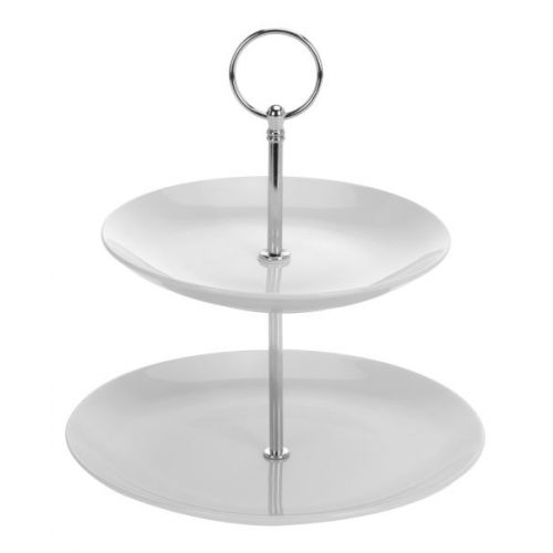 Podnos na koláče, porcelánový, 2-poschodia, etažérka