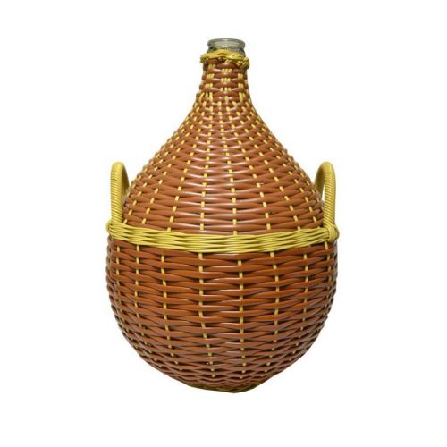 Demižón s uškami, opletený, sklenený, 25l, mix farieb