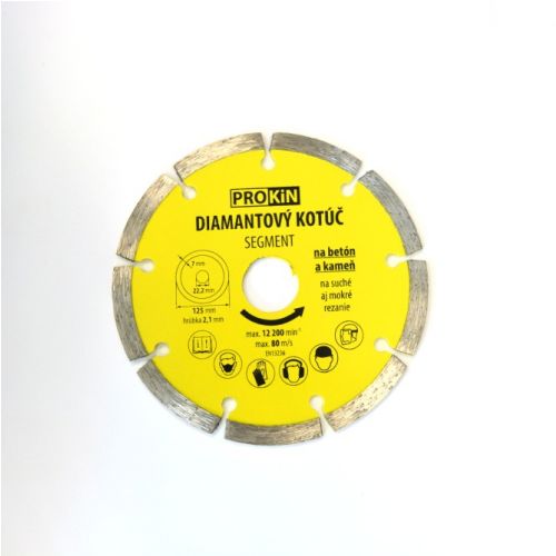 Diamantový kotúč PROKIN, 125x22,23mm, SEGMENT