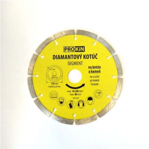Kotúč diamantový, priemer 150x22,23mm, SEGMENT PROKIN