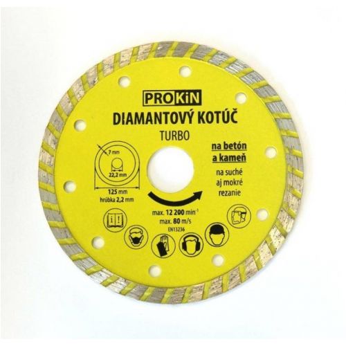 Kotúč diamantový, priemer 115x22,23mm TURBO PROKIN 