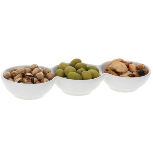 Miska servírovacia porcelánová, dĺžka 24cm, trojitá, SNACK