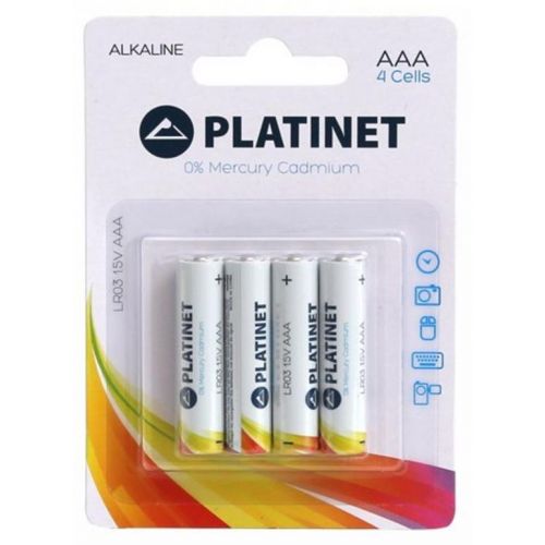 Jednorazová tužková batéria AAA/LR03, monočlánok alkalický, 1,5V, blister 4ks PLATINET