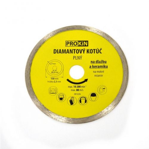 Kotúč diamantový plný, priemer 150x22,23mm, PROKIN 