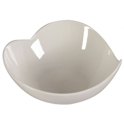 Servírovacia miska porcelánová, priemer 15cm, biela, list, SALSA