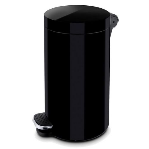 Kôš na odpad nerezový, 30L, šlapací čierny 