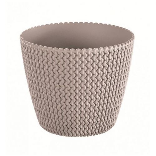 Kvetináč plastový, priemer 16cm, SPLOFY, mocca
