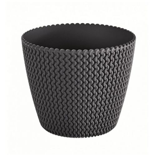 Kvetináč plastový priemer 16cm, SPLOFY, antracit