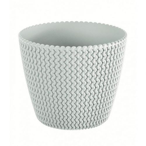 Kvetináč plastový, priemer 19cm, SPLOFY, biely