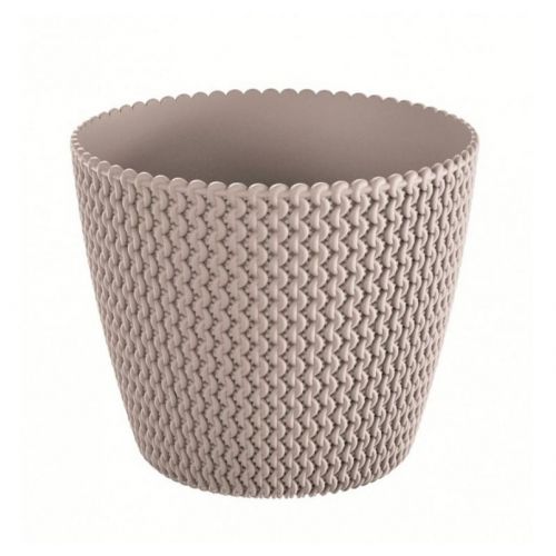 Kvetináč plastový, priemer 19cm, SPLOFY, mocca